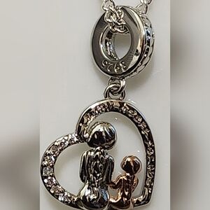 .925 Silver GREAT MOTHER LOVE CHARM Pendant Necklace